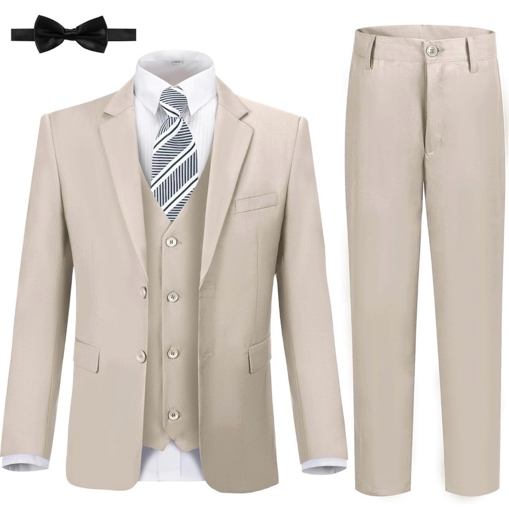 Toddler Boy Tan 5pc formal suit